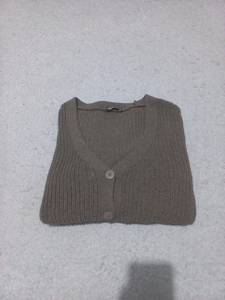 V Yaka Triko Kadın Hırka - Görsel 3