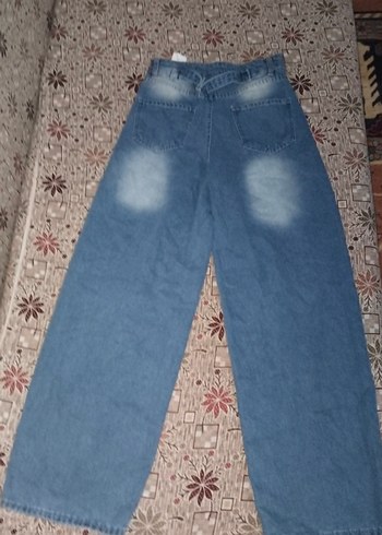 Trendyol & Milla Kadın Mavi arkadan bağlamalı baggy pantolon