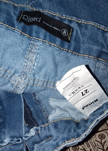 27 Beden Kadın Mavi arkadan bağlamalı baggy pantolon