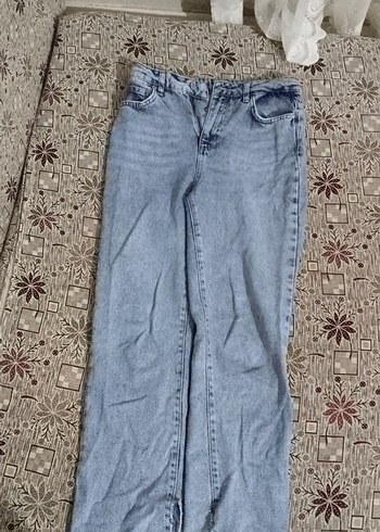 Gri Rahat Kesim Midi Denim Kadın Jean