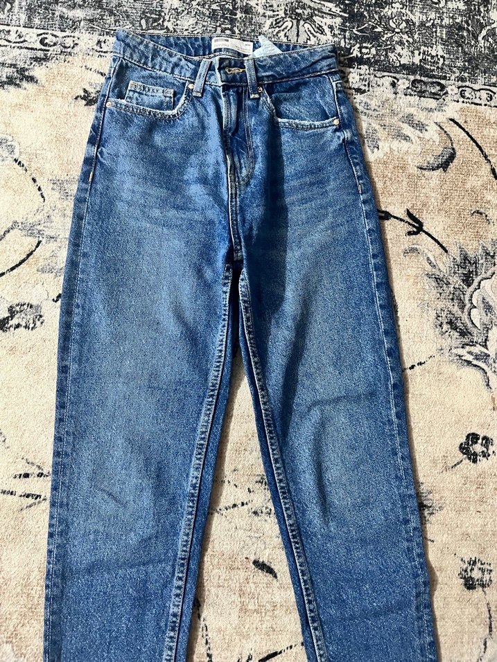 Bershka Düğmeli Midi Denim Kadın Jean - Görsel 3