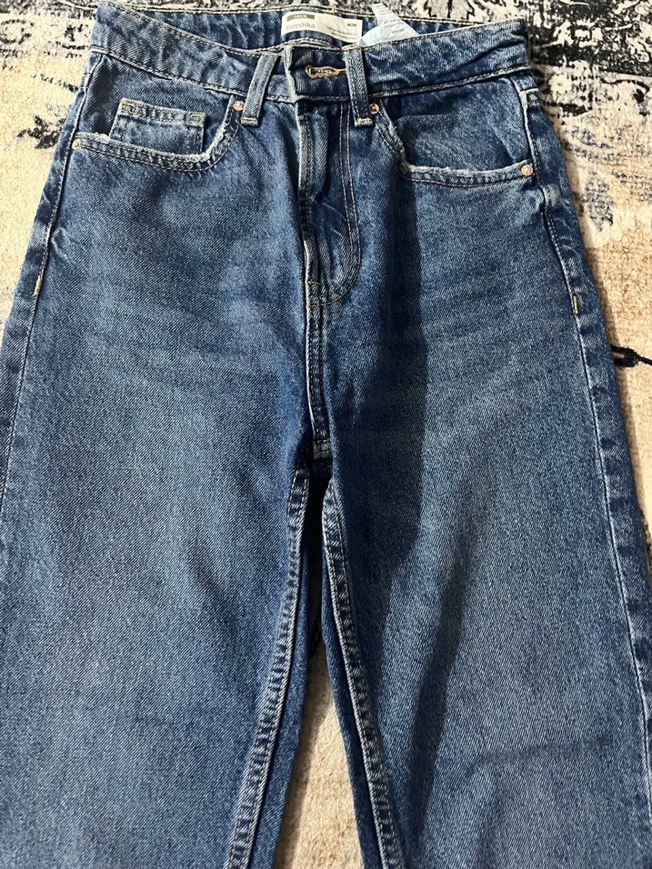 Bershka Düğmeli Midi Denim Kadın Jean - Görsel 2
