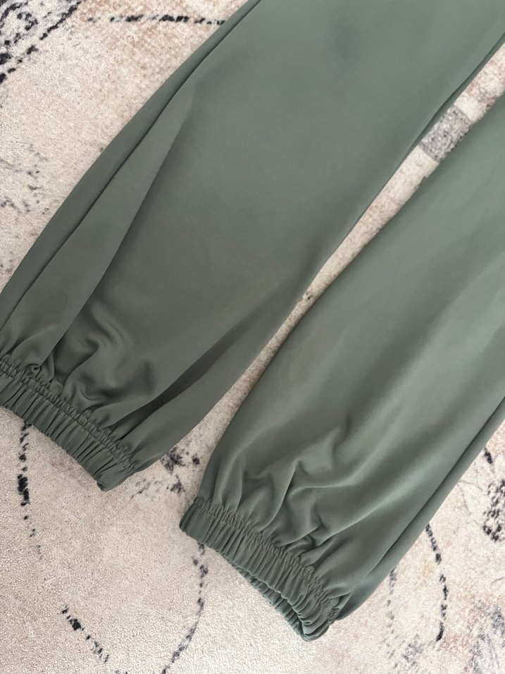 Fermuarlı Haki Kadın Tayt - Görsel 3
