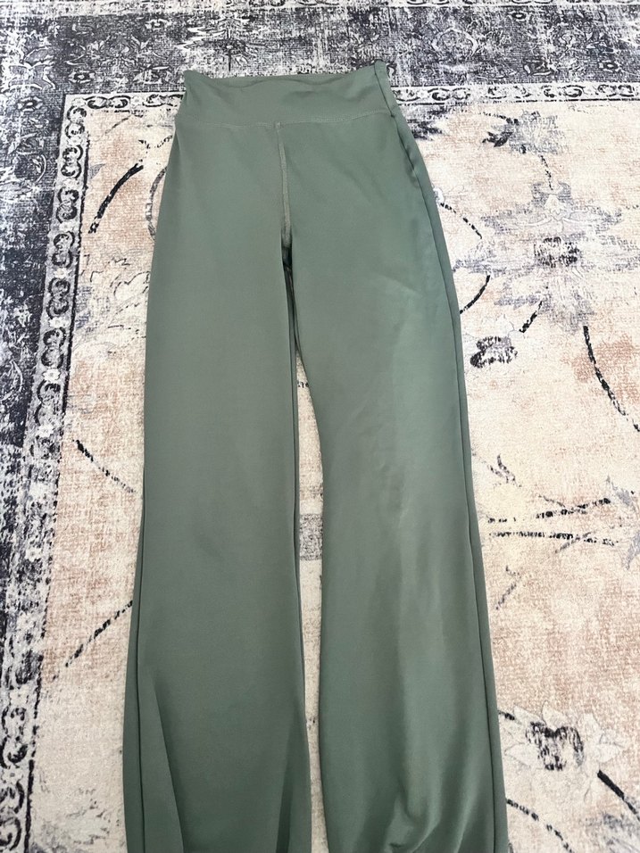 Fermuarlı Haki Kadın Tayt - Görsel 2