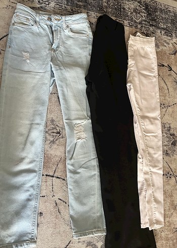 Beyaz Midi Keten Kadın Kumaş Pantolon - Görsel 3