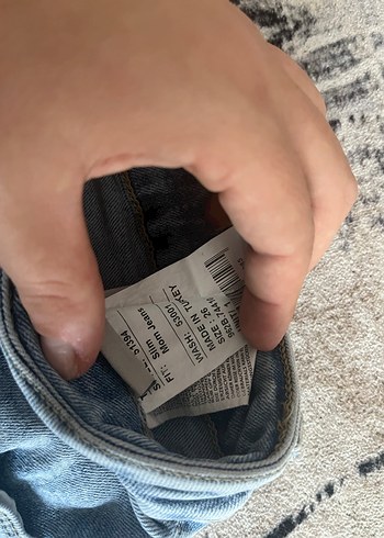 Düğmeli Kadın Mavi Denim Jean - Görsel 2