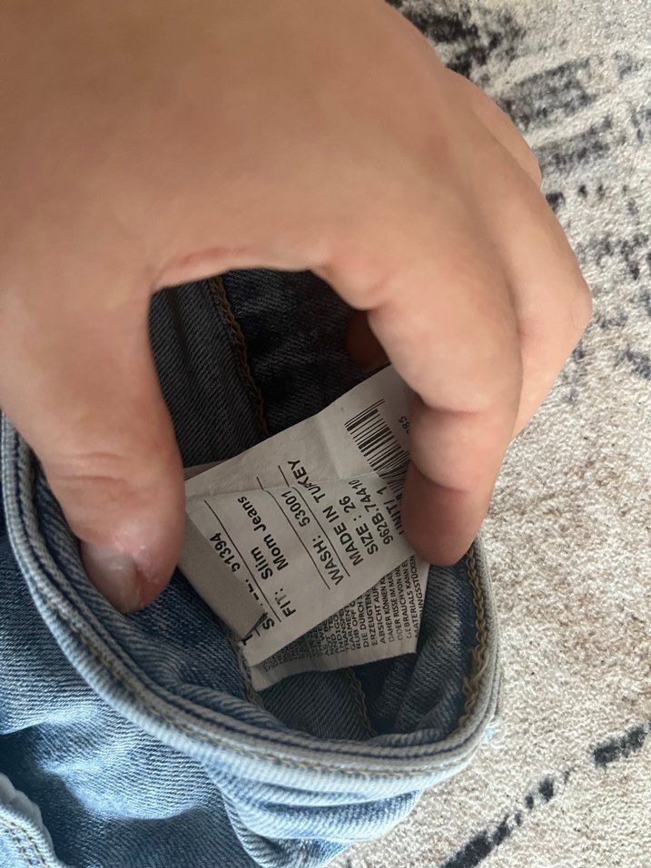Düğmeli Kadın Mavi Denim Jean - Görsel 2