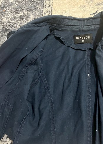 Düğmeli Mavi Denim Kadın Ceket - Görsel 2