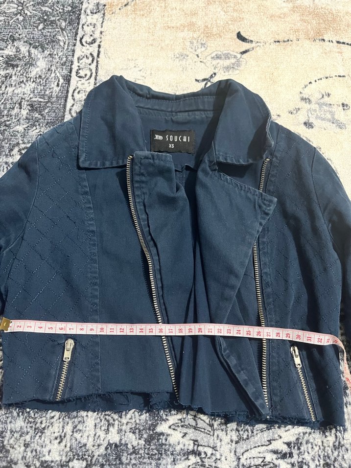 Düğmeli Mavi Denim Kadın Ceket - Görsel 4