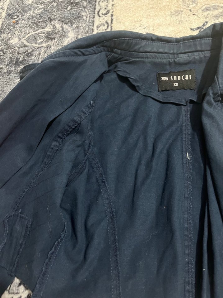 Düğmeli Mavi Denim Kadın Ceket - Görsel 2