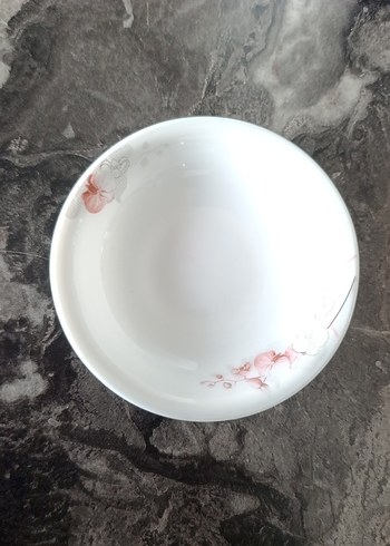 Çiçek Desenli Beyaz çay tabağı - Görsel 3