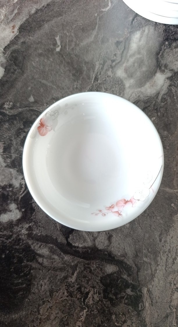 Çiçek Desenli Beyaz çay tabağı - Görsel 3