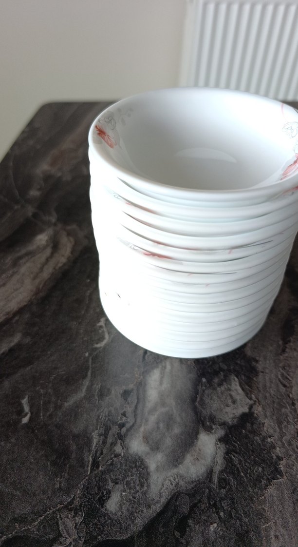 Çiçek Desenli Beyaz çay tabağı - Görsel 2