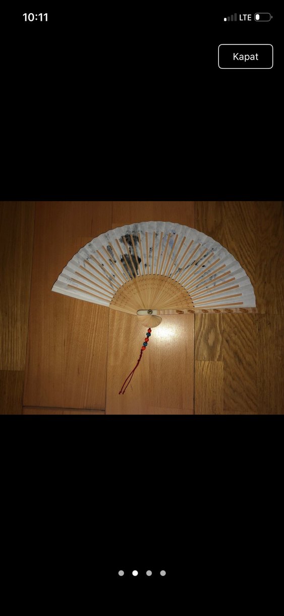 Beyaz Klasik Katlanabilir Yelpaze - Görsel 3