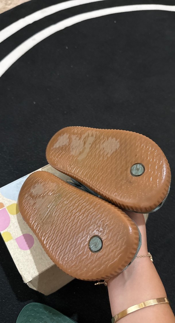 Gri/Yeşil Erkek Çocuk Tokalı Terlik - Görsel 3