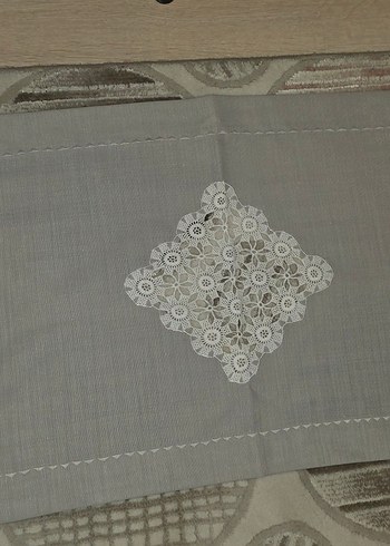 Gri Nakışlı Bohem Masa Örtüsü - Görsel 12