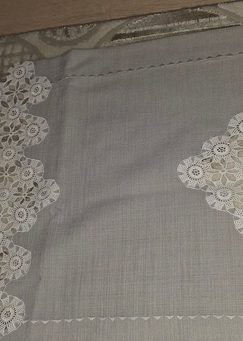Gri Nakışlı Bohem Masa Örtüsü - Görsel 9