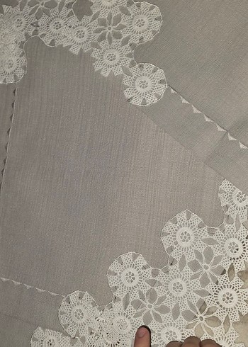 Gri Nakışlı Bohem Masa Örtüsü - Görsel 7