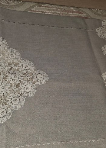 Gri Nakışlı Bohem Masa Örtüsü - Görsel 10