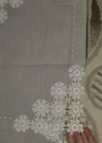 Gri Nakışlı Bohem Masa Örtüsü - Görsel 11