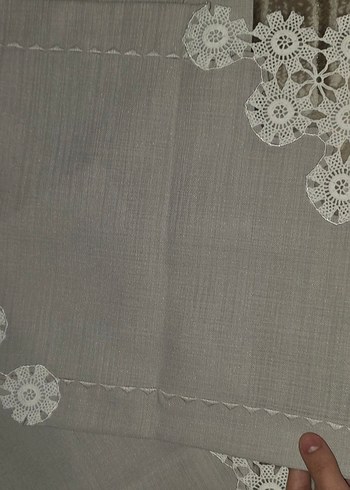 Gri Nakışlı Bohem Masa Örtüsü - Görsel 6