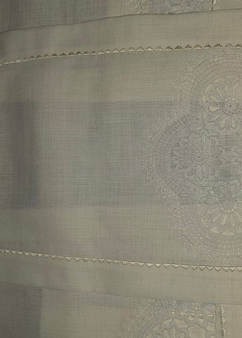 Nakışlı Beyaz Masa Örtüsü takımı - Görsel 4