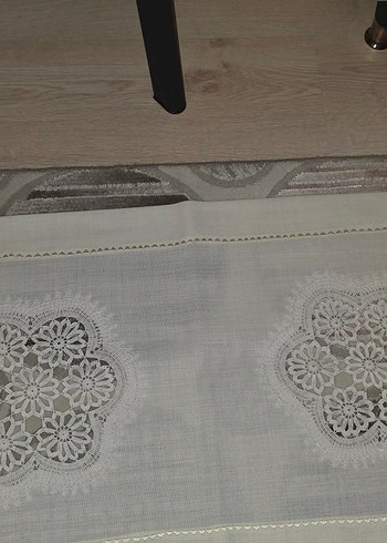 Nakışlı Beyaz Masa Örtüsü takımı - Görsel 11