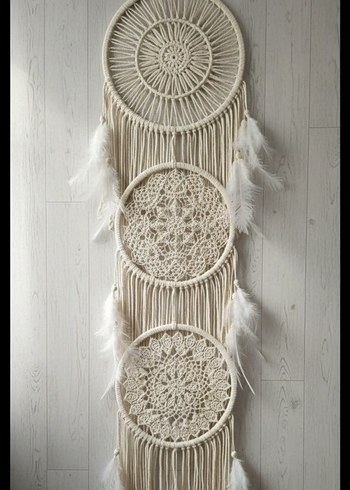 Beyaz Örgü Rüya Kapanı Dekorasyonu - Görsel 8