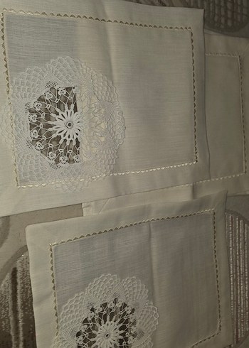 Bohem Dantel İşlemeli El Yapımı Keten Örtü - Görsel 3