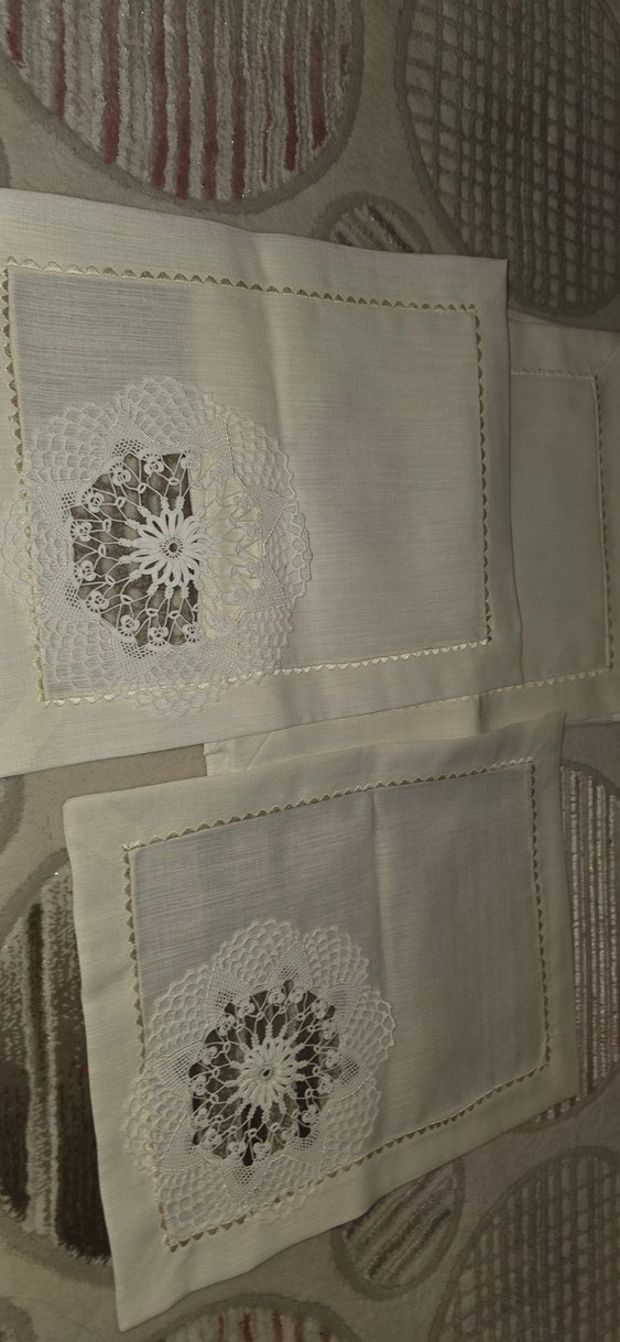 Bohem Dantel İşlemeli El Yapımı Keten Örtü - Görsel 3