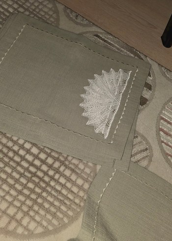 Nakışlı Bohem Gri Masa Örtüsü - Görsel 8