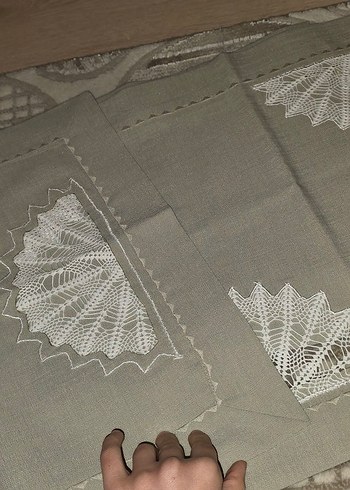 Nakışlı Bohem Gri Masa Örtüsü - Görsel 4