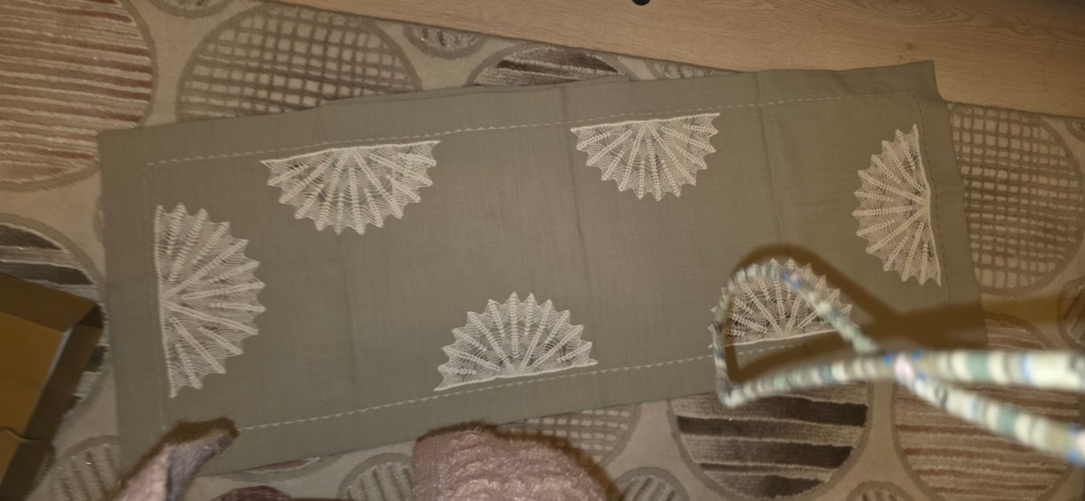 Nakışlı Bohem Gri Masa Örtüsü - Görsel 2