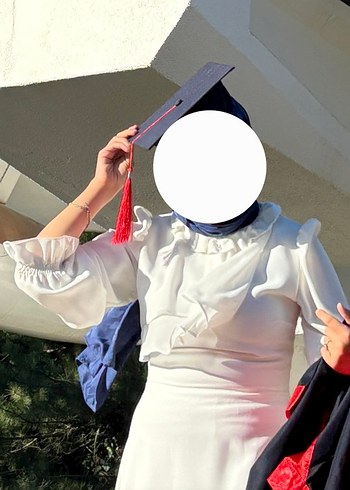 Beyaz Uzun Kollu  Elbise - Görsel 3