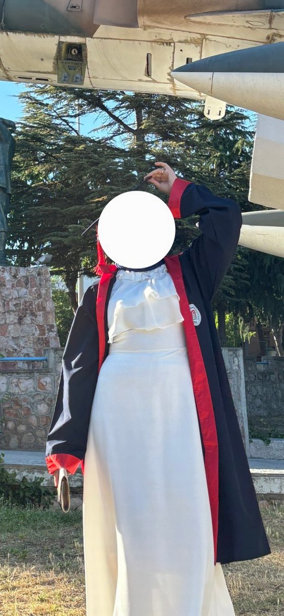 Beyaz Uzun Kollu  Elbise - Görsel 4