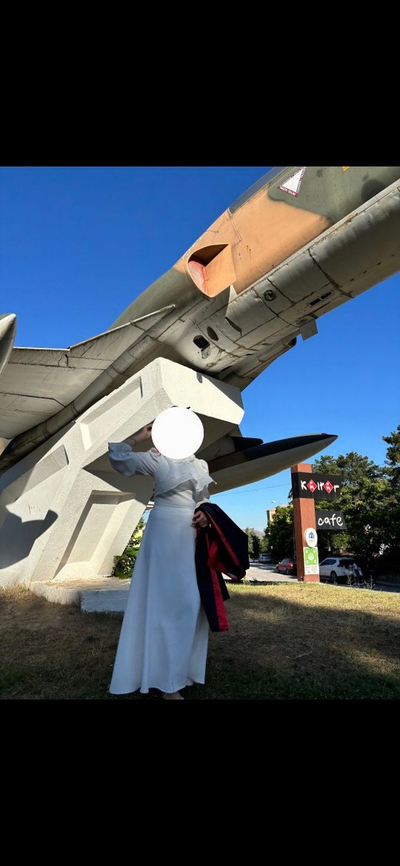 Beyaz Uzun Kollu  Elbise - Görsel 2