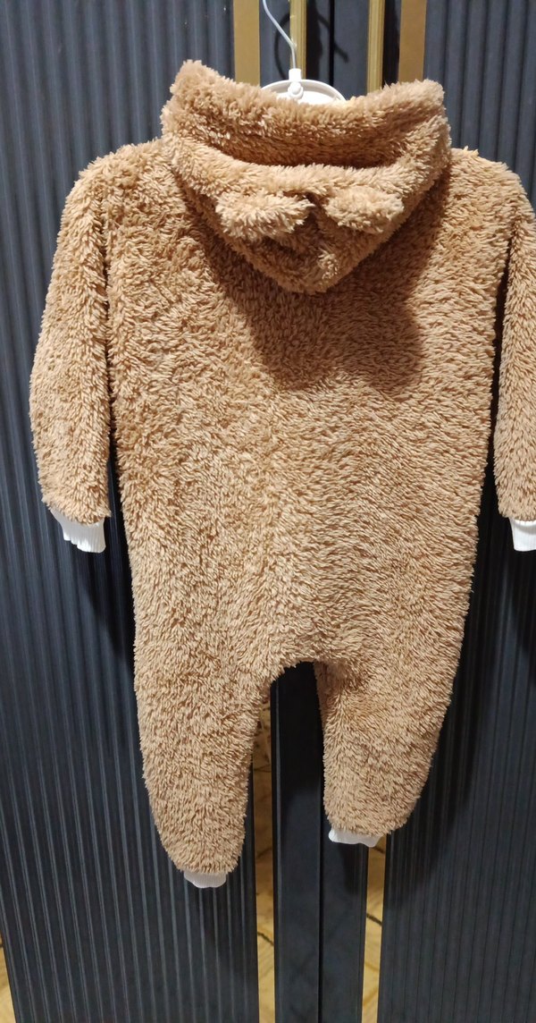 Kahverengi Peluş Bebek Tulum - Görsel 3