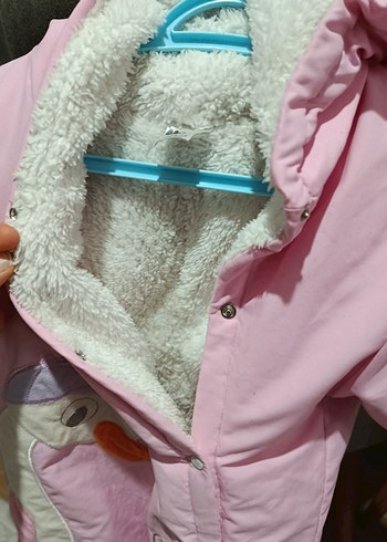 Pembe Nakışlı Bebek Kış Tulumu - Görsel 3