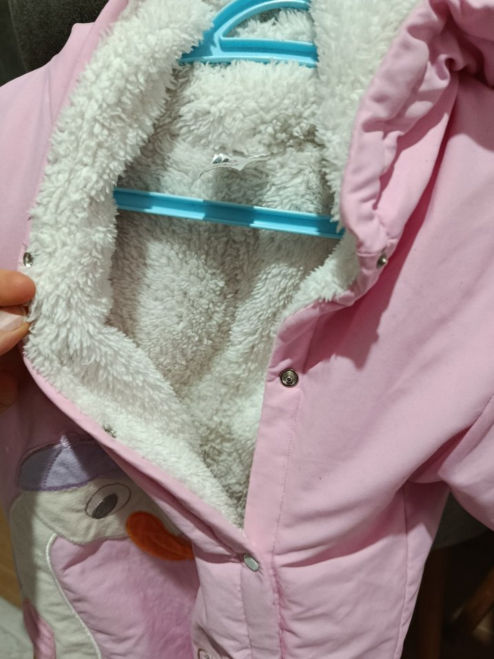 Pembe Nakışlı Bebek Kış Tulumu - Görsel 3