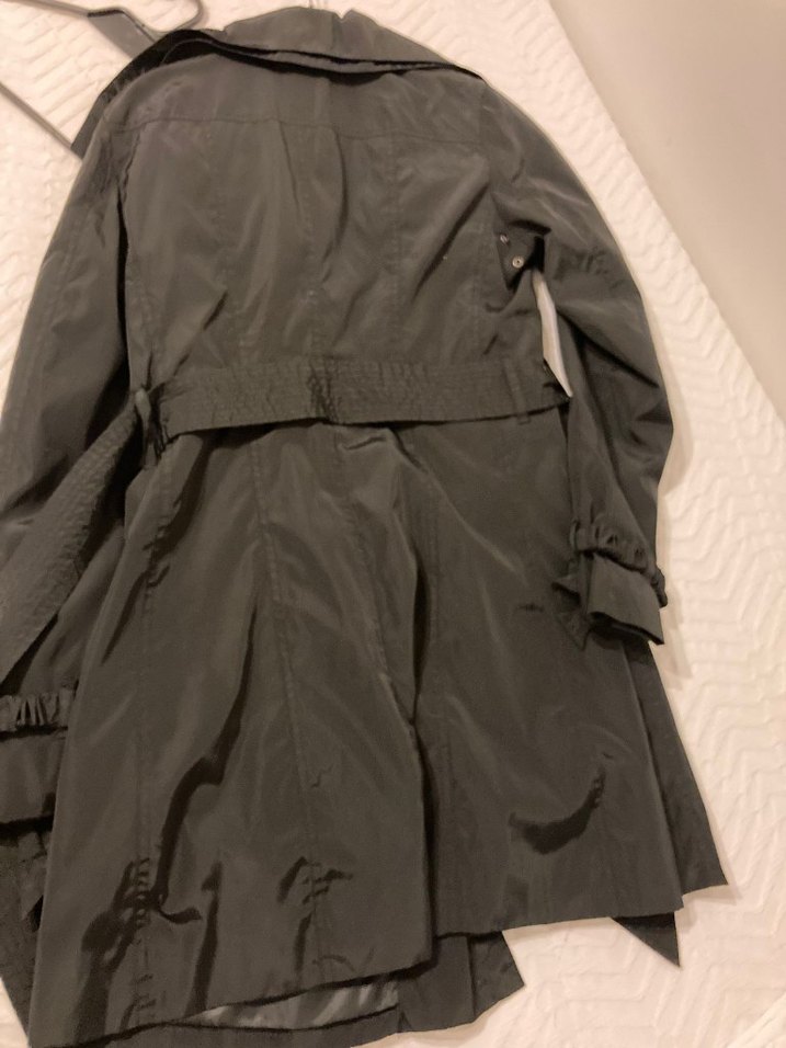 Kadın Siyah Midi Kuşaklı Trençkot - Görsel 3