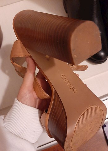 Taba rengi,Deri Kadın Dolgu Topuklu Sandalet - Görsel 3