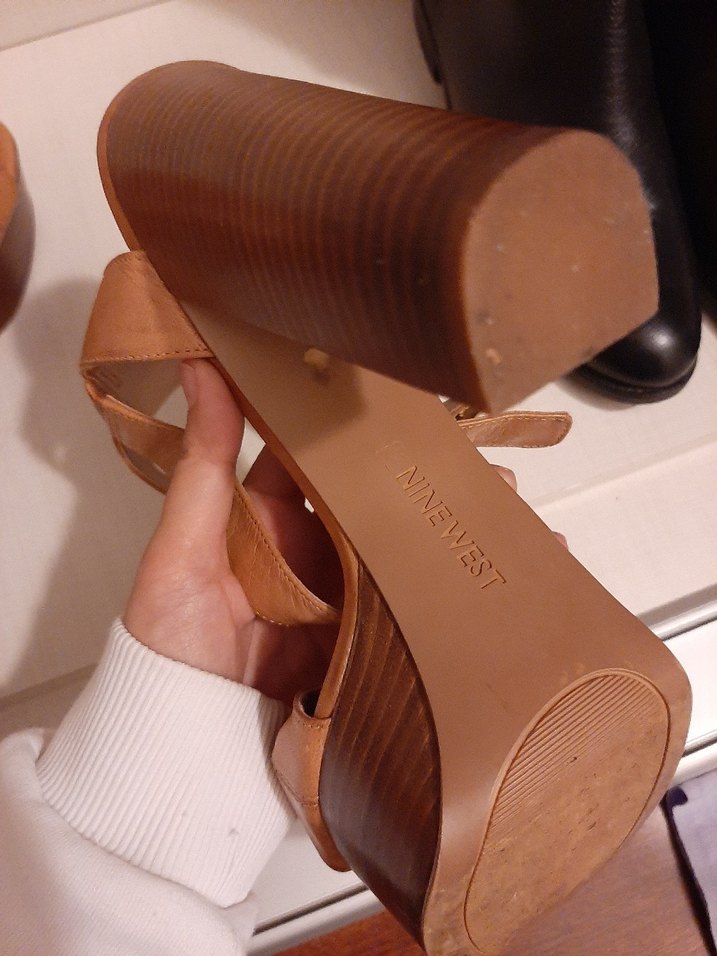 Taba rengi,Deri Kadın Dolgu Topuklu Sandalet - Görsel 3