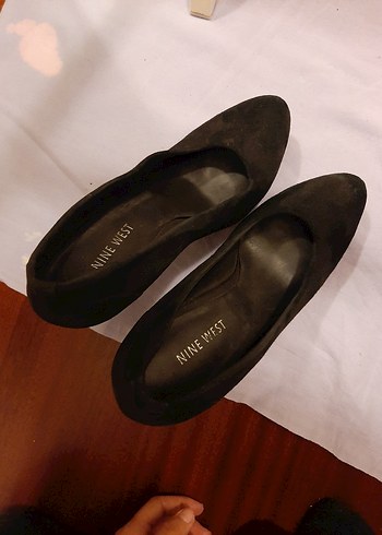 Siyah Süet Stiletto Topuklu Kadın Ayakkabı - Görsel 2