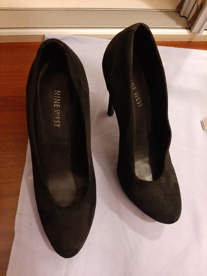 Siyah Süet Stiletto Topuklu Kadın Ayakkabı - Görsel 3