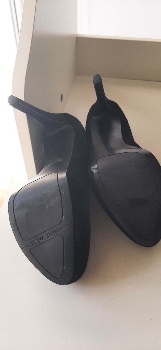 Siyah Süet Stiletto Topuklu Kadın Ayakkabı - Görsel 4