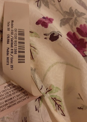 Ekru renk.Çiçek Desenli Bohem Kadın Bluz - Görsel 4