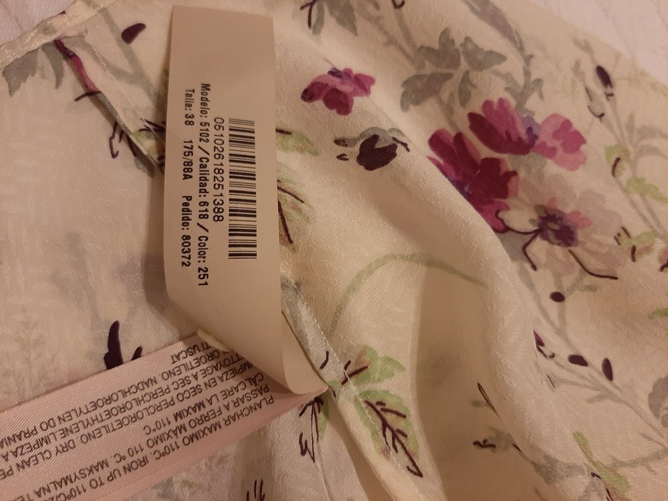 Ekru renk.Çiçek Desenli Bohem Kadın Bluz - Görsel 4