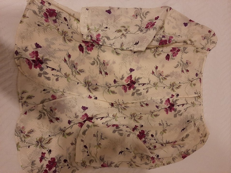 Ekru renk.Çiçek Desenli Bohem Kadın Bluz - Görsel 3