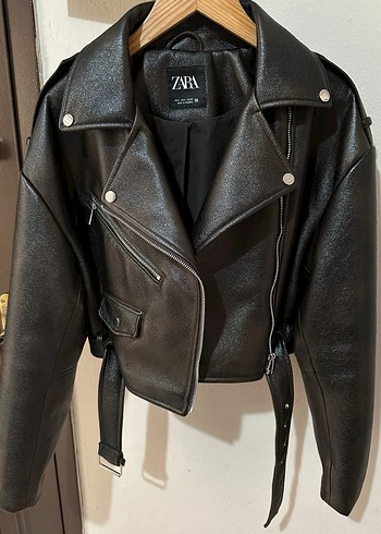 Zara Siyah Acı Kahve Deri Ceket