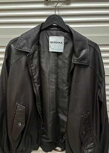 m Beden Bershka Acı Kahve Deri Ceket